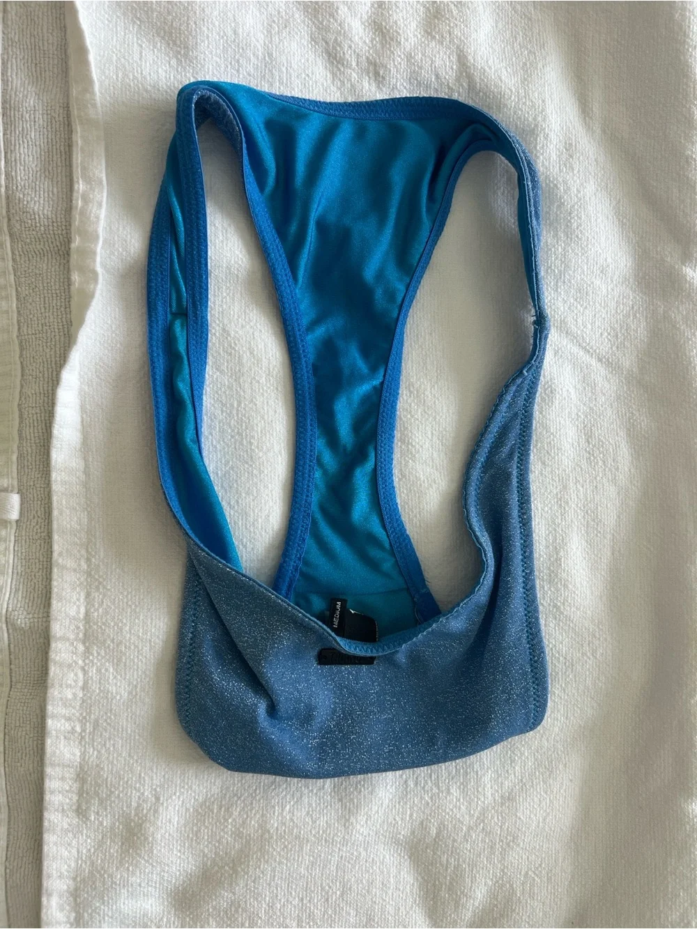 triangl swimwear One-Shoulder Shimmery Blue Bikini Set